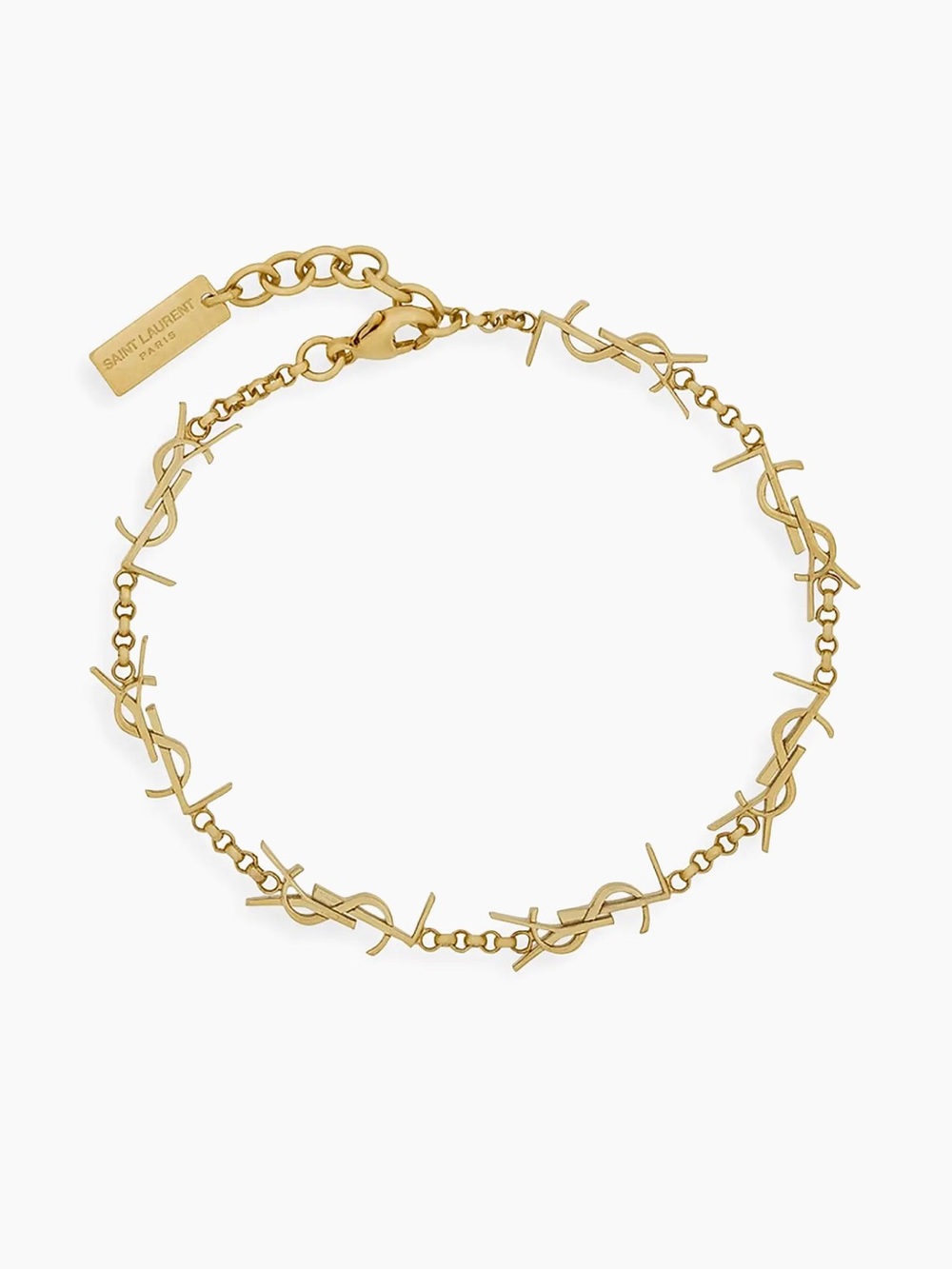 Saint Laurent Gold-Tone Signature Logo Bracelet